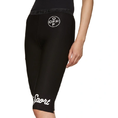 Shop Off-white Black Jogging Crop Shorts In Black/white