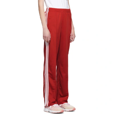 Shop Adidas Originals Red Firebird Track Pants In Scarlet