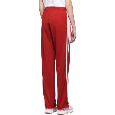 Shop Adidas Originals Red Firebird Track Pants In Scarlet