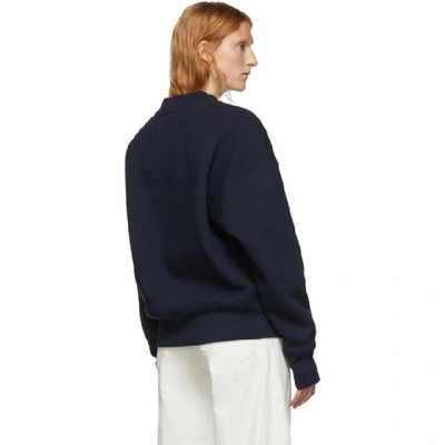 Shop Ami Alexandre Mattiussi Navy Big Ami De Coeur Patch Sweatshirt In 410 Marine