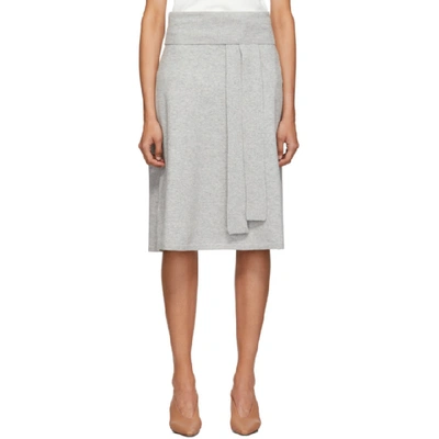 Shop Joseph Grey Cosy Wool Knit Skirt In 0201 Grey C