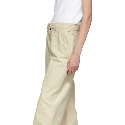Shop Our Legacy Beige Workwear Trousers In Ecru