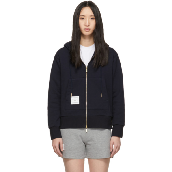 thom browne navy hoodie