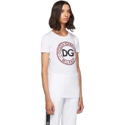 Shop Dolce & Gabbana Dolce And Gabbana White Dg Logo T-shirt In W0800 White