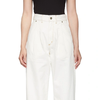 Shop Goldsign White The Trouser Jeans In Pearl