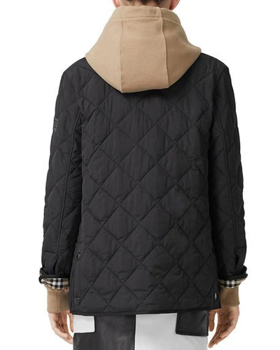 Shop Burberry Cotswold Quilted Barn Jacket, Black
