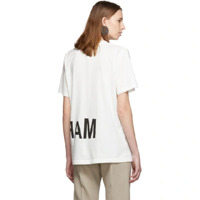 Shop Mm6 Maison Margiela Off-white Oversized Logo T-shirt In 101 Offwhit