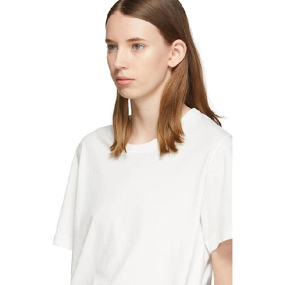 Shop Mm6 Maison Margiela Off-white Oversized Logo T-shirt In 101 Offwhit