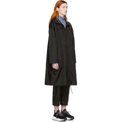 Shop Prada Black Nylon Long Coat