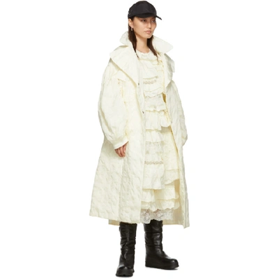 Shop Moncler Genius 4 Moncler Simone Rocha Off-white Down Dinah Coat In 002 White