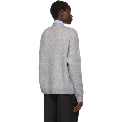 Shop Acne Studios Grey Mohair Cardigan