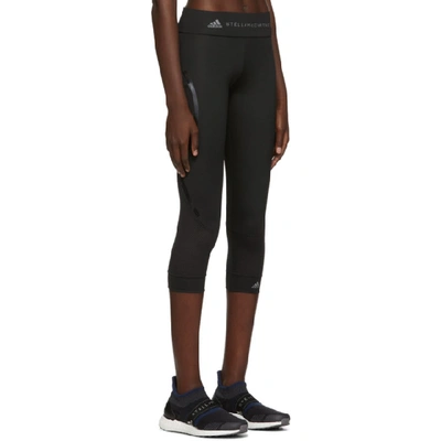 Shop Adidas By Stella Mccartney Black Three-quarters Performance Essentials Leggings