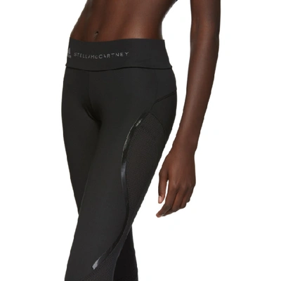 Shop Adidas By Stella Mccartney Black Three-quarters Performance Essentials Leggings