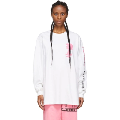 Shop Marc Jacobs White Peanuts Edition Lucy Long Sleeve T-shirt In 100 White