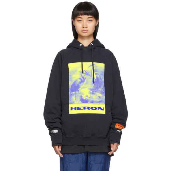heron hoodie black