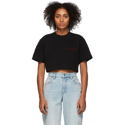 Shop Alexander Wang Black Chynatown Cropped T-shirt In 001 Black