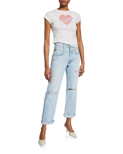 Shop Re/done The 90s Double-yoke Distressed Jeans In Light Blue