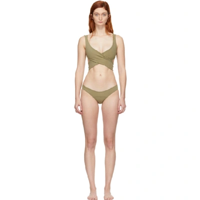 Shop Lisa Marie Fernandez Green Marie-louise Bikini In Olive