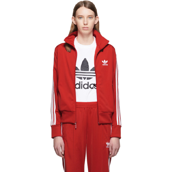 adidas firebird jacket red