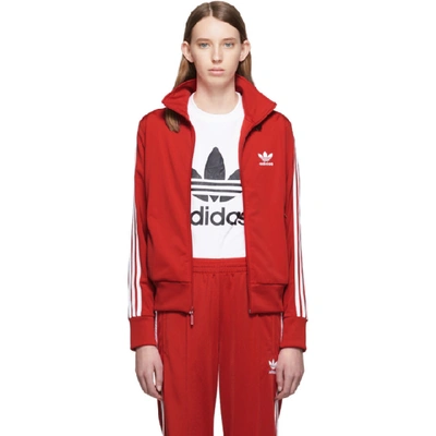 Adidas firebird top jacket red