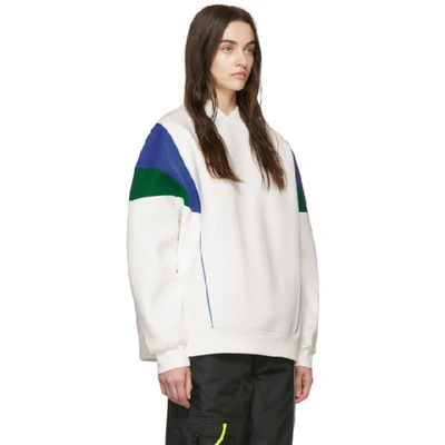 Shop Ader Error Ssense Exclusive White And Blue Ascc Colorblock Sleeve Sweatshirt In Whte White