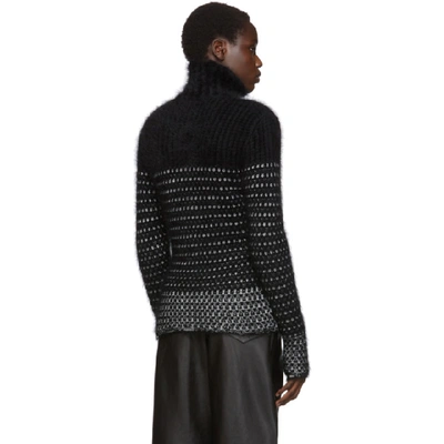 Shop Balmain Black Lurex Destroy Turtleneck In Eac Black