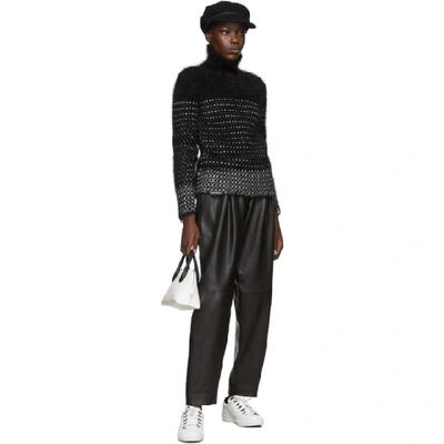 Shop Balmain Black Lurex Destroy Turtleneck In Eac Black