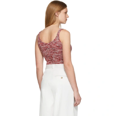 Shop Bottega Veneta Red & White Knit Pattern Tank Top In 6565 Red