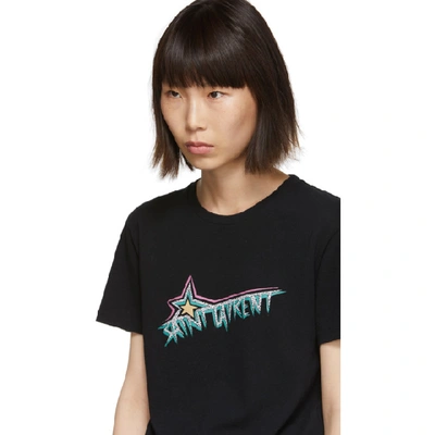 Shop Saint Laurent Black  Star T-shirt In 1068 Noir