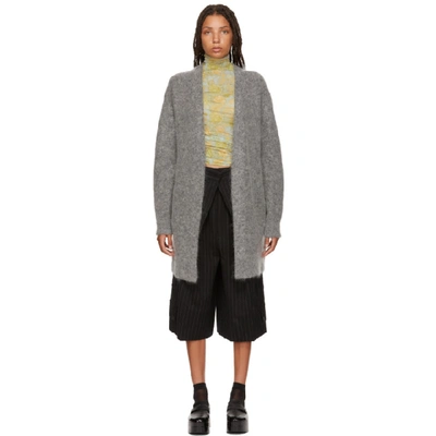 Shop Acne Studios Grey Raya Mohair Cardigan In Grey Melang