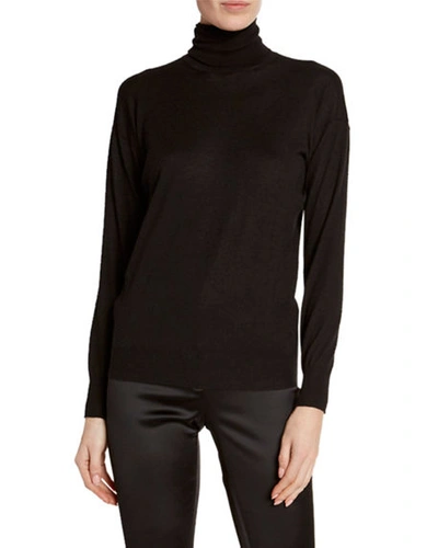 Shop Tom Ford Cashmere/silk Knit Long-sleeve Turtleneck Sweater In Black
