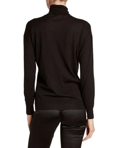 Shop Tom Ford Cashmere/silk Knit Long-sleeve Turtleneck Sweater In Black