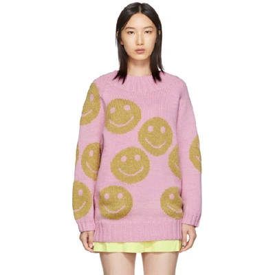 Shop Marc Jacobs Pink The Redux Crewneck Sweater In 650 Pink