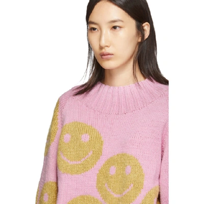Shop Marc Jacobs Pink The Redux Crewneck Sweater In 650 Pink