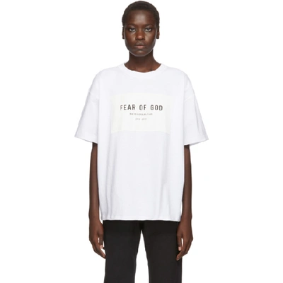 Shop Fear Of God White Sixth Collection T-shirt