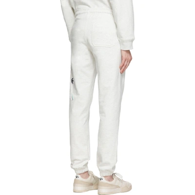 Shop Adidas Originals By Alexander Wang Grey Graphic Lounge Pants In Light Grey