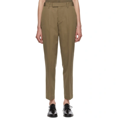 Shop Helmut Lang Beige Cropped Trousers In Patina