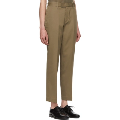 Shop Helmut Lang Beige Cropped Trousers In Patina