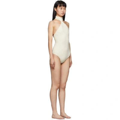 Shop Rudi Gernreich Off-white Choker One-piece Swimsuit In Owh White