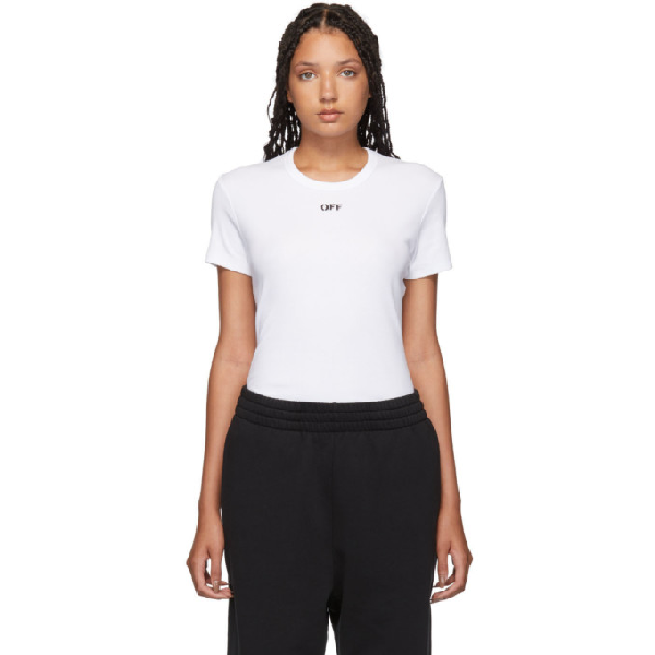 Off-white Fitted T-shirt In White Black 