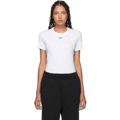 Shop Off-white White Fitted T-shirt In White/black