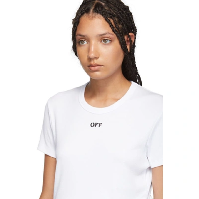 Shop Off-white White Fitted T-shirt In White/black