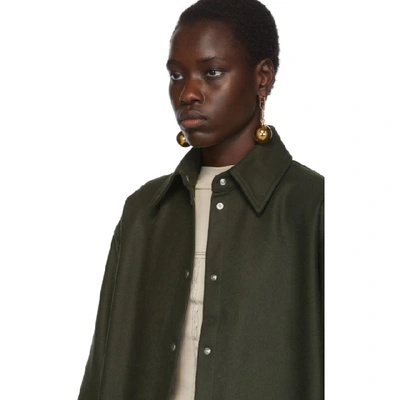 Shop Acne Studios Green Flannel Shirt In Forest Gree