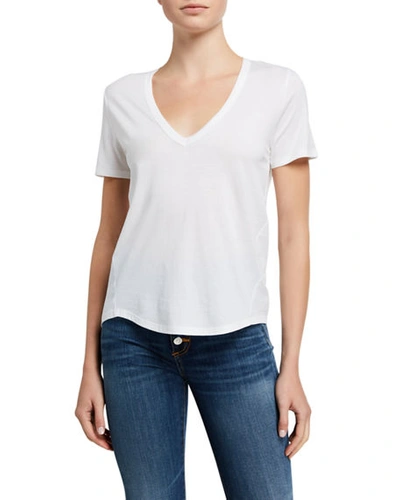 Shop Veronica Beard Cindy V-neck Short-sleeve Tee In White