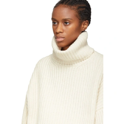 Shop Acne Studios Off-white Ribbed Turtleneck In Off White