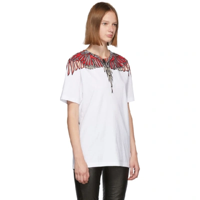 Shop Marcelo Burlon County Of Milan White Geometric Wings T-shirt In White Multi