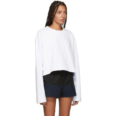 Shop Acne Studios White Cropped Odice Sweatshirt In Optic White