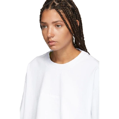 Shop Acne Studios White Cropped Odice Sweatshirt In Optic White