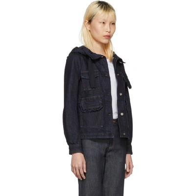 Shop Moncler Navy Denim Resinite Jacket In 778 Navy