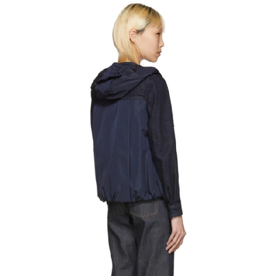 MONCLER NAVY DENIM RESINITE JACKET